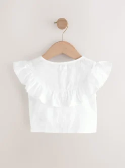 Blanc - Chemisier 100% coton avec col boutonné (316ans)