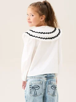 Blanc - Chemisier Angel & Rocket Leonie à pois double col