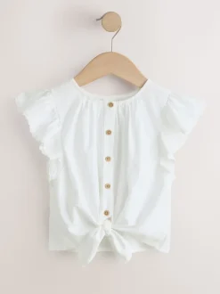 Blanc - Chemisiers noué sur le devant (3-16ans)