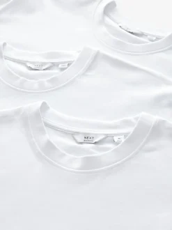 Blanc - Coupe ample - T-shirt épais 3 Pack