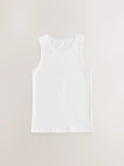 Blanc - Débardeur blanc à bordure en dentelle (1.5-16ans)