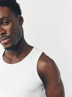 Blanc - débardeur côtelé 2 Lot