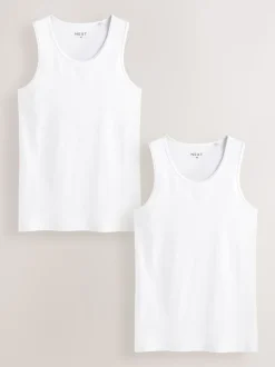 Blanc - débardeur côtelé 2 Lot