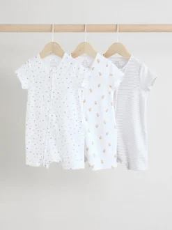 Blanc - Dors-bien zippé 100% coton Lot de 3 (0mois3ans)