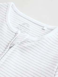 Blanc - Dors-bien zippé 100% coton Lot de 3 (0mois3ans)