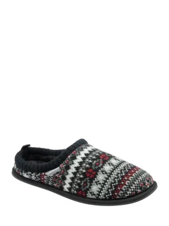 Blanc - Dunlop Mens Motif Fair Isle Mules pantoufles doublées chaudes