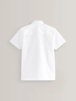 Blanc - Easy Fastening Manches courtes School Shirts 2 Pack (3-16ans)