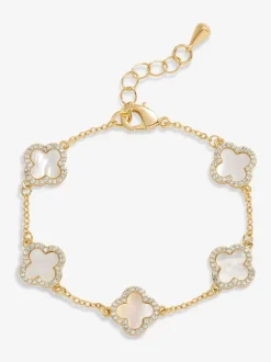 Blanc - Jon Richard Jets Bracelet trèfle en émail