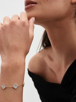 Blanc - Jon Richard Jets Bracelet trèfle en émail