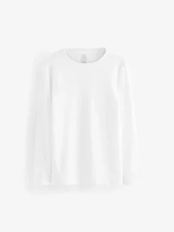 Blanc - Kind To Skin Manches longues T-shirt 2 Lot (9mths-12yrs)