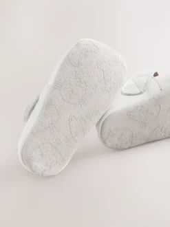 Blanc - Leather Bébé T-Bar Chaussures (0-24mths)