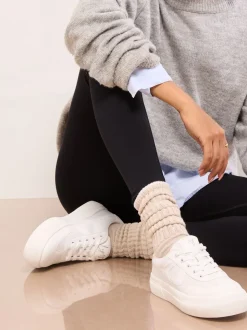 Blanc - Lipsy Baskets de sport à lacets en toile épaisse