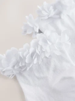 Blanc - Lot 2 paires de chaussettes de demoiselle d'honneur en coton majoritaire