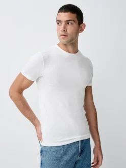 Blanc - Lot de 5 - T-shirt à superposition modale