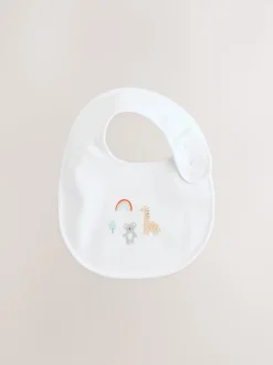 Blanc - Lot de 5 bavoirs imprimés animal Bébé