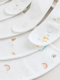 Blanc - Lot de 5 bavoirs imprimés animal Bébé