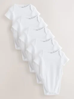 Blanc - Lot de 5 bodys à manches courtes pour dysplasie de la hanche