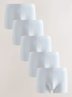 Blanc - Lot de 5 boxers Hipster