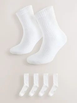 Blanc - Lot de 4 chaussettes de sport rembourrées