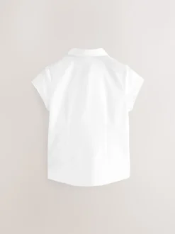 Blanc - Lot de 2 chemises scolaires ajustées à manches courtes (3-17 ans)