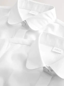 Blanc - Lot de 2 chemises scolaires ajustées à manches courtes (3-17 ans)