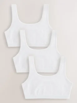 Blanc - Lot de 3 crop tops (5-16 ans)