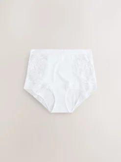 Blanc - Lot de 2 culottes en dentelle et microfibre