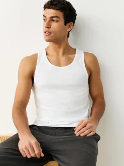 Blanc - Lot de 2 débardeurs à superposer purs 100% coton