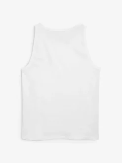Blanc - Lot de 2 débardeurs à superposer purs 100% coton