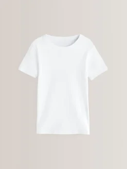 Blanc - Lot de 3 débardeurs à manches courtes 100 % coton (1.5-16ans)