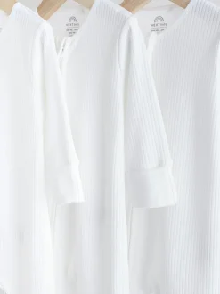 Blanc - Lot de 3 dors-bien bébé sans pieds en coton 100 % avec fermeture éclair bidirectionnelle (0mois-2ans)
