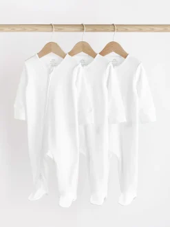 Blanc - Lot de 3 dors-bien bébé Essential zippées 100 % coton (0-3ans)