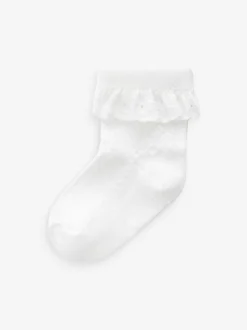 Blanc - Lot de 3 paires de chaussettes bébé en dentelle