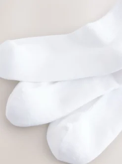 Blanc - Lot de 3 paires de chaussettes courtes côtelées à semelle coussinée avec soutien de la voûte plantaire