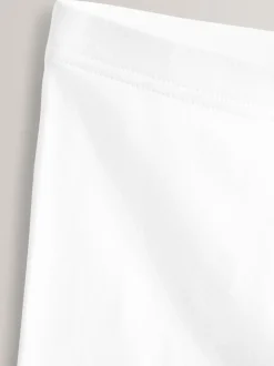 Blanc - Lot de 5 shorts de vélo extensibles en coton riche (3-16ans)