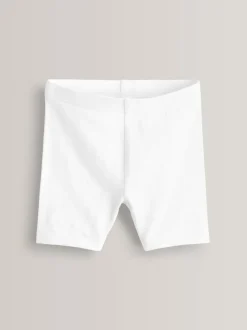 Blanc - Lot de 5 shorts de vélo extensibles en coton riche (3-16ans)