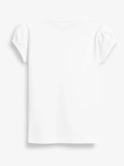 Blanc - Lot de 2 t-shirts à manches bouffantes (3-16ans)