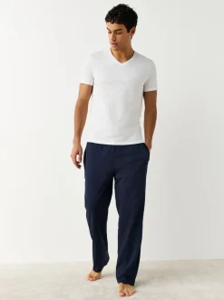 Blanc - Lot de 5 T-shirts Col en V 100% Coton Coupe ajustée