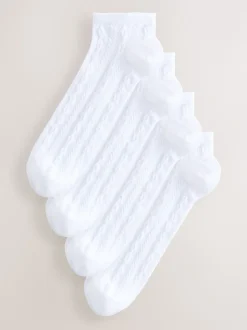 Blanc - Lot de chaussettes de sport en câble 4
