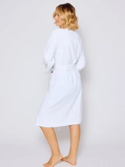Blanc - Loungeable Peignoir classique en éponge