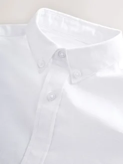 Blanc - Manches courtes Coton riche Oxford Chemise (3-16ans)