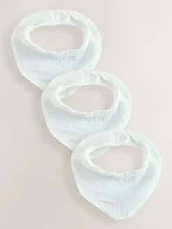 Blanc - Muslin Baby Dribble BIBS 3 Pack