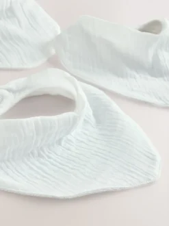Blanc - Muslin Baby Dribble BIBS 3 Pack