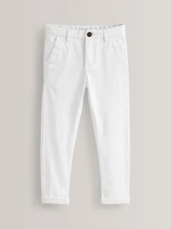 Blanc - Pantalon chino extensible (3-17ans)