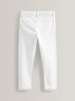 Blanc - Pantalon chino extensible (3-17ans)