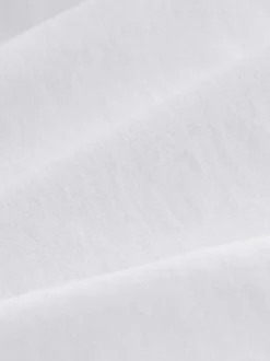 Blanc - Pantalon en mélange de lin