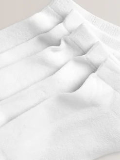 Blanc - Paquet de 5 chaussettes d'entraînement à semelle coussinée en coton riche