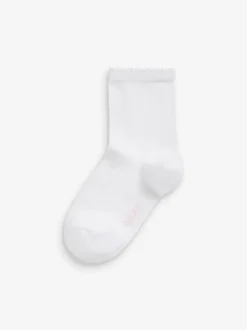 Blanc - Paquet de 10 chaussettes d'école en coton riche
