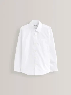 Blanc - Paquet de 5 chemises d'école à manches longues (3-17ans)