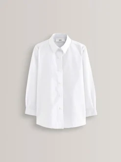 Blanc - Paquet de 5 chemises d'école à manches longues (3-18ans)